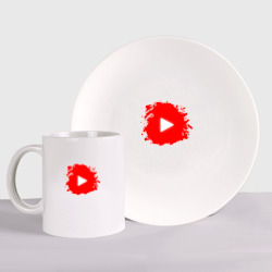 Набор: тарелка + кружка YouTube