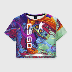 Женская футболка Crop-top 3D CS GO hyperbeast КС Го хайпербист