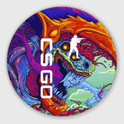 Круглый коврик для мышки CS GO hyperbeast КС Го хайпербист