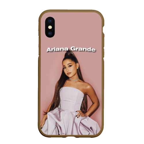 Чехол для iPhone XS Max матовый Ariana Grande Ариана Гранде, цвет коричневый