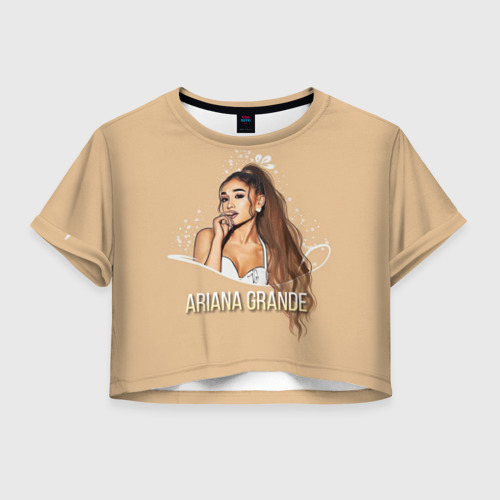 Женская футболка Crop-top 3D Ariana Grande Ариана Гранде, цвет 3D печать