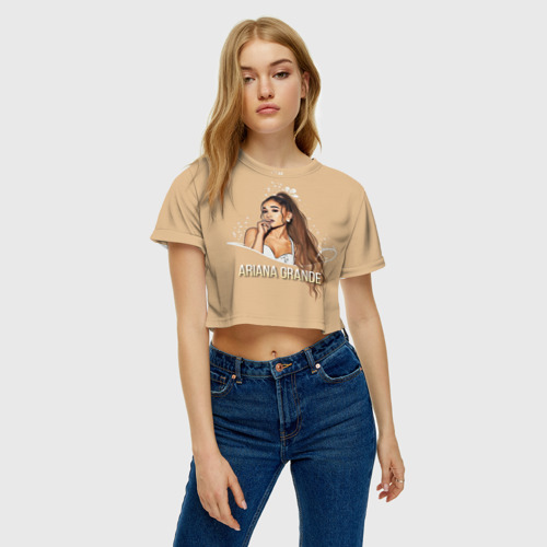 Женская футболка Crop-top 3D Ariana Grande Ариана Гранде, цвет 3D печать - фото 4