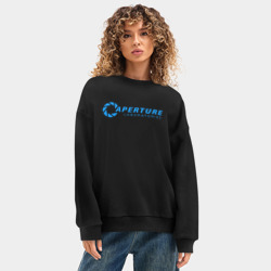 Женский свитшот oversize без начеса хлопок Portal - фото 2