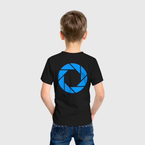 Детская футболка хлопок Portal, цвет черный - фото 4