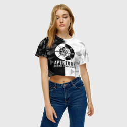 Женская футболка Crop-top 3D Портал 2 лого - фото 2