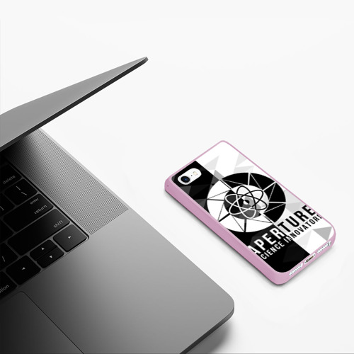 Чехол для iPhone 5/5S матовый Портал 2 лого, цвет розовый - фото 5