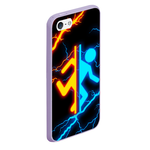 Чехол для iPhone 5/5S матовый Portal, цвет светло-сиреневый - фото 3