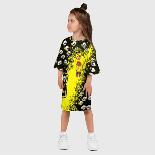 Детское платье 3D с принтом Brawl Stars  (леон), фото на моделе #1