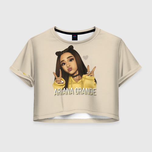 Женская футболка Crop-top 3D Ariana Grande (Ариана Гранде), цвет 3D печать