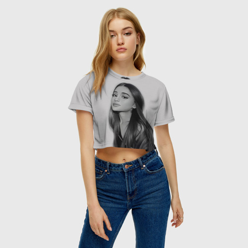 Женская футболка Crop-top 3D Ariana Grande (Ариана Гранде), цвет 3D печать - фото 4