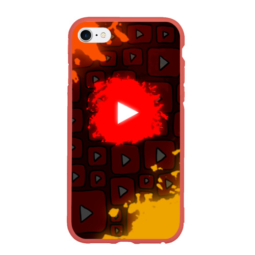 Чехол для iPhone 6/6S матовый YouTube , цвет красный