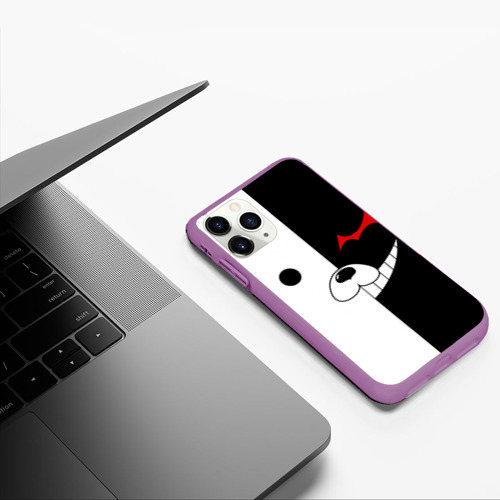 Чехол для iPhone 11 Pro матовый Monokuma, цвет фиолетовый - фото 5