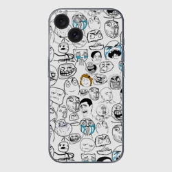Чехол для iPhone 15 силиконовый с защитой камеры Мемы