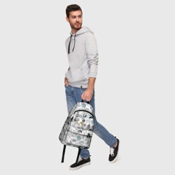 Рюкзак с принтом Мемы для любого человека, вид спереди №5. Цвет основы: белый
