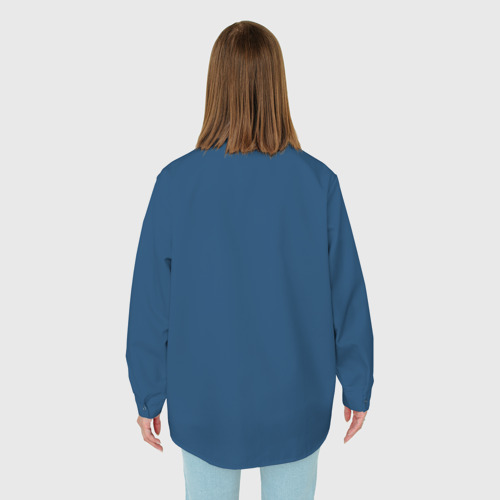 Женская рубашка oversize 3D Смадж в кармане, цвет белый - фото 4