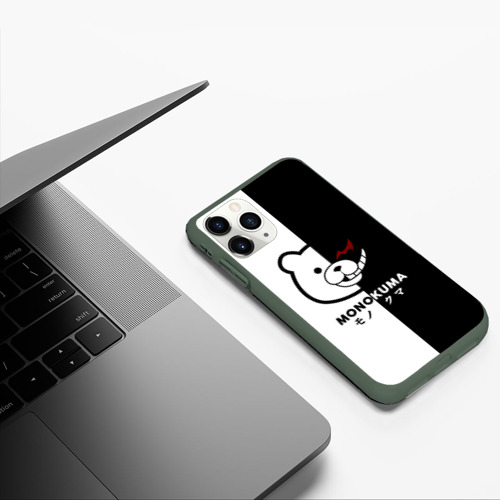 Чехол для iPhone 11 Pro матовый Monokuma, цвет темно-зеленый - фото 5