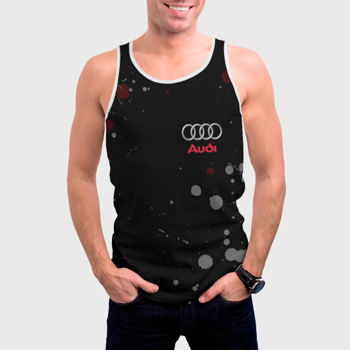 Мужская майка 3D Audi Ауди +Спина, цвет 3D печать - фото 3