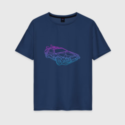 Женская футболка хлопок Oversize DeLorean gradient