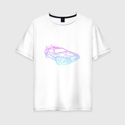 Женская футболка хлопок Oversize DeLorean gradient