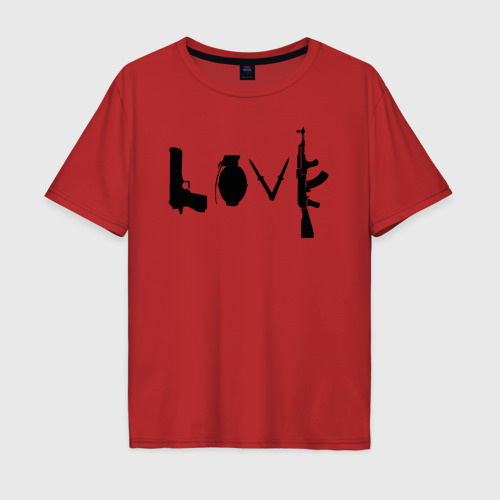 Мужская футболка хлопок Oversize Banksy love, цвет красный