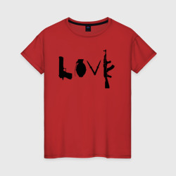 Banksy love – Женская футболка хлопок с принтом купить со скидкой в -20%
