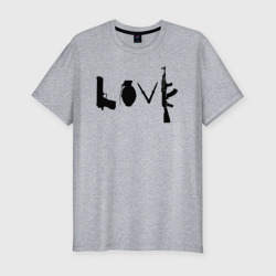 Приталенная футболка Banksy LOVE (Мужская)