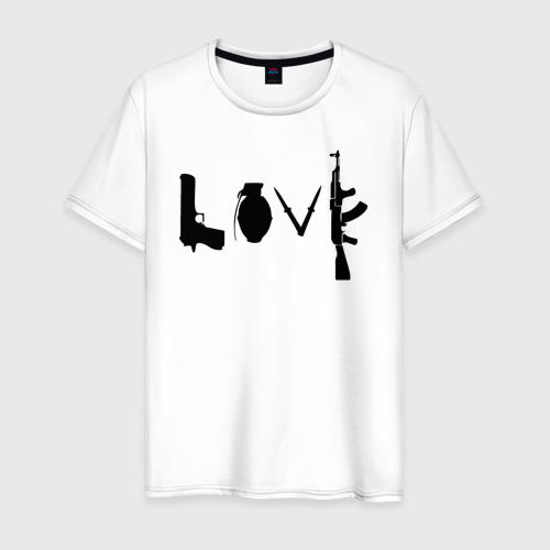 Мужская футболка хлопок Banksy love, цвет белый
