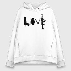 Женское худи Oversize хлопок Banksy love