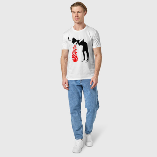 Мужская футболка хлопок с принтом Banksy, вид сбоку #3