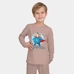 Детская пижама с лонгсливом хлопок Суперпапа - фото 2