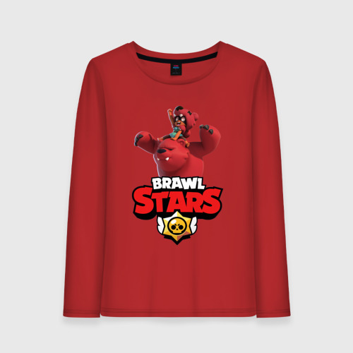 Женский лонгслив хлопок Brawl Stars - Nita, цвет красный