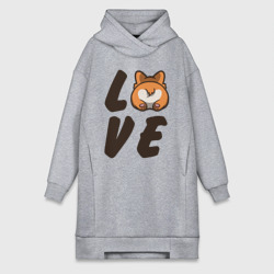 Платье-худи хлопок Love Corgi