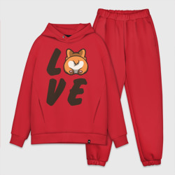 Мужской костюм oversize хлопок Love Corgi