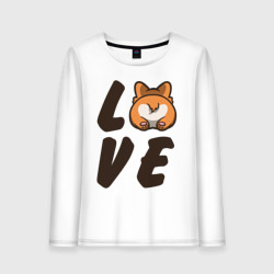 Женский лонгслив хлопок Love Corgi