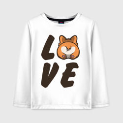 Детский лонгслив хлопок Love Corgi