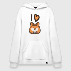 Худи SuperOversize хлопок I Love Corgi