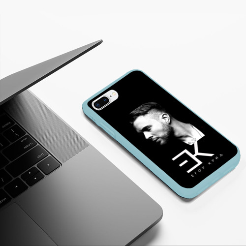 Чехол для iPhone 7Plus/8 Plus матовый Егор Крид, цвет мятный - фото 5