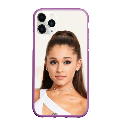 Чехол для iPhone 11 Pro Max матовый Ariana Grande Ариана Гранде, цвет фиолетовый