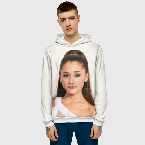 Мужская толстовка 3D Ariana Grande Ариана Гранде, цвет белый - фото 3