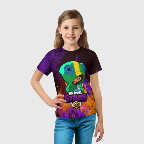 Детская футболка 3D Brawl Stars LEON, цвет 3D печать - фото 5