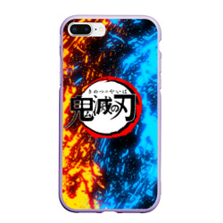 Чехол для iPhone 7Plus/8 Plus матовый Kimetsu no Yaiba синежелтый