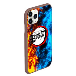 Чехол для iPhone 11 Pro Max матовый Kimetsu no Yaiba синежелтый - фото 2