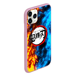 Чехол для iPhone 11 Pro Max матовый Kimetsu no Yaiba синежелтый - фото 2