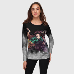 Женский лонгслив 3D Клинок рассекающий демонов KNY - фото 2
