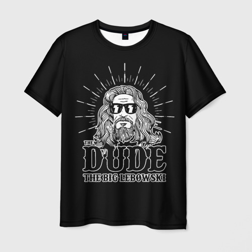 Мужская футболка 3D с принтом БОЛЬШОЙ ЛЕБОВСКИ, вид спереди #2