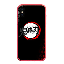 Чехол для iPhone XS Max матовый Клинок рассекающий демонов demon Slayer Kimetsu no Yaiba