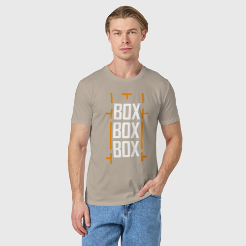 Мужская футболка хлопок Box box box, цвет миндальный - фото 3