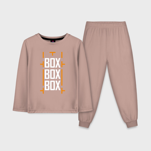 Детская пижама с лонгсливом хлопок Box box box, цвет пыльно-розовый