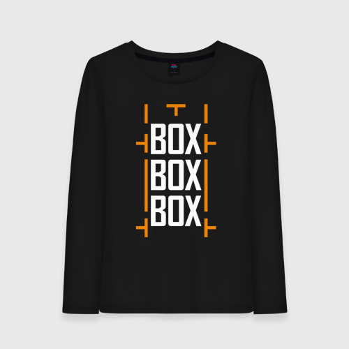 Женский лонгслив хлопок Box box box, цвет черный