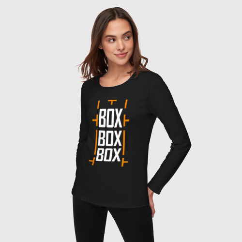 Женский лонгслив хлопок Box box box, цвет черный - фото 3